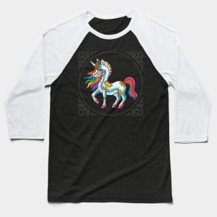 Rainbow Unicorn: Blooming Beauty Baseball T-Shirt